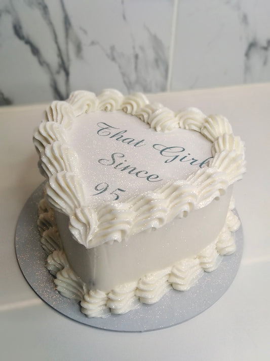 “That Girl Since 95" Heart Cake