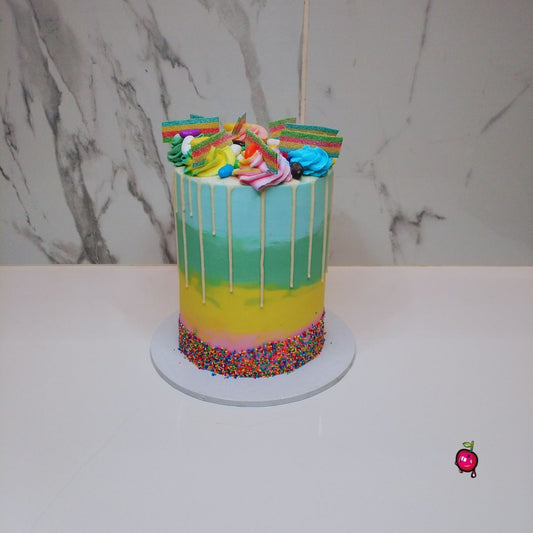 Rainbow Themed Drip Cake with Sweets