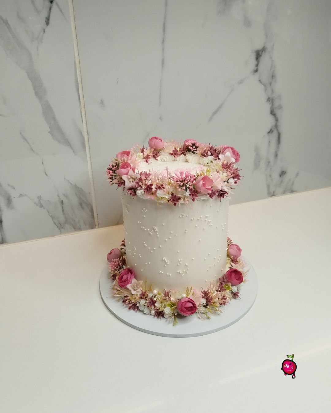 Bridgerton Themed Floral Cake