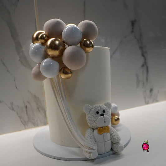 Teddy Bear And Balloons Baby Shower Cake