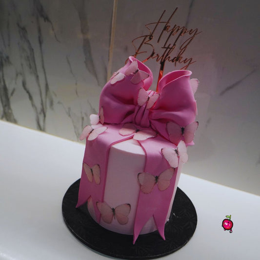 Pink Bow Themed Cake