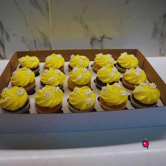 White Daisy Birthday Cupcakes