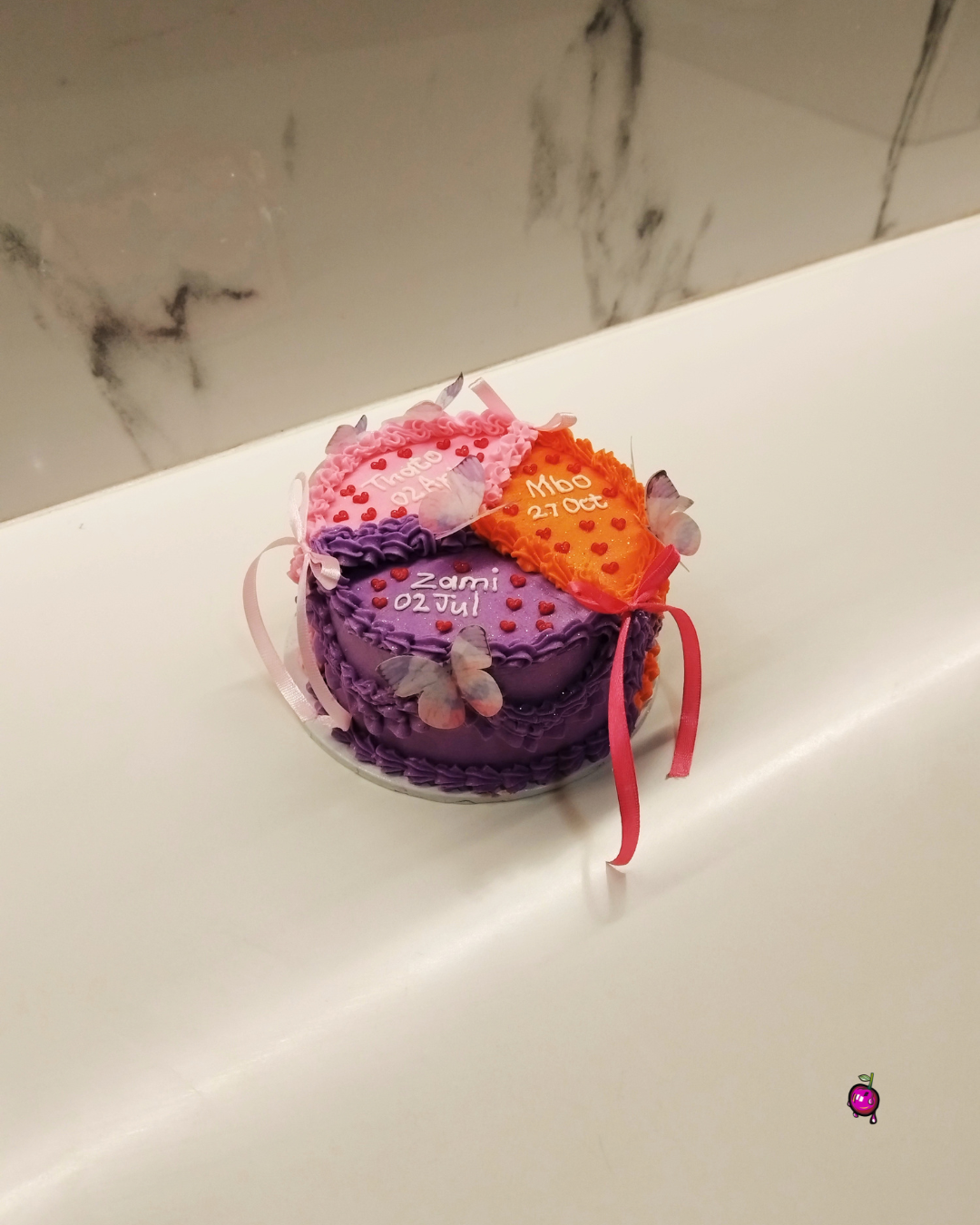 Personalised Triple Birthday Bento Cake