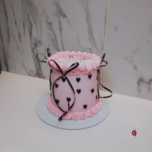 Pink December Mini Burn away Cake with Ribbons