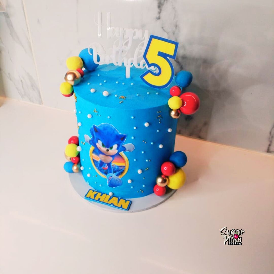 Sonic The Hedge Hog Themed Cake
