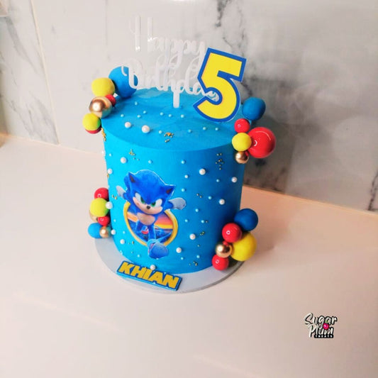 Sonic The Hedge Hog Themed Cake