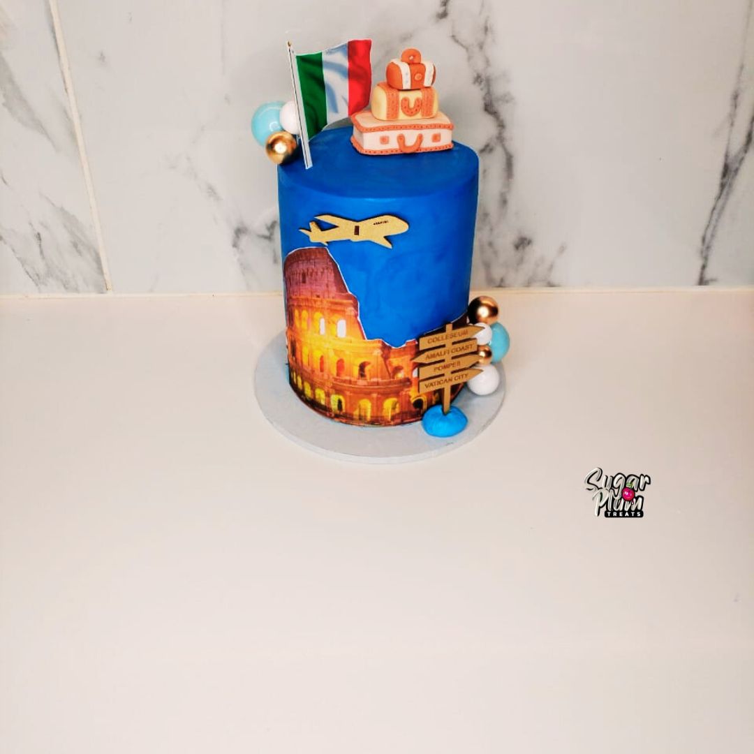 Italy,Rome Travel Themed Cake.