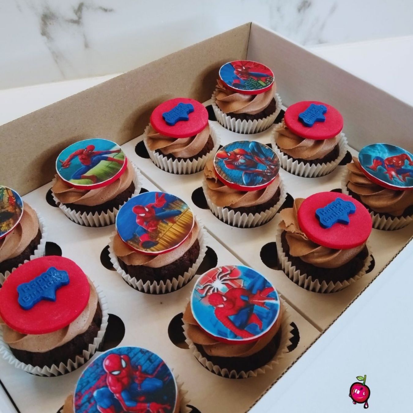 Spiderman Birthday Themed Cupcakes