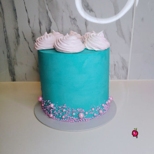 Meringue Top Birthday Cake