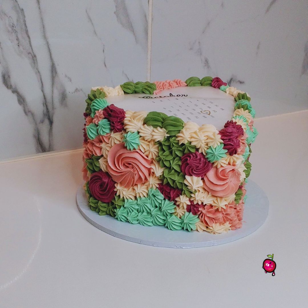 Colorful Artsy Burn Away Heart Cake