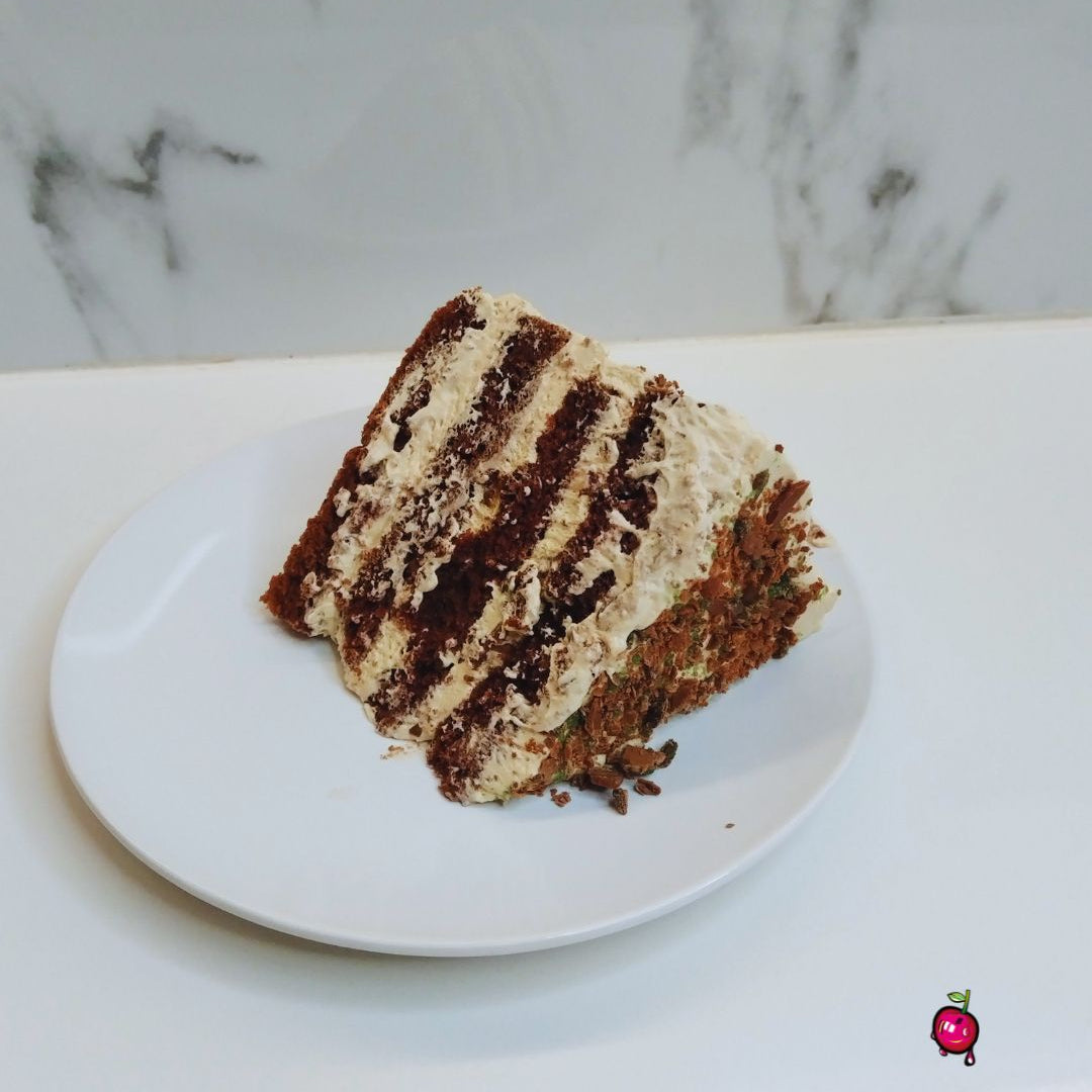 Peppermint Crisp Cake slice