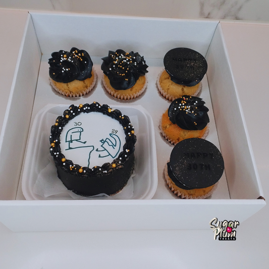 Doodle 30 Kicking 29 Bento Cake & Cupcakes