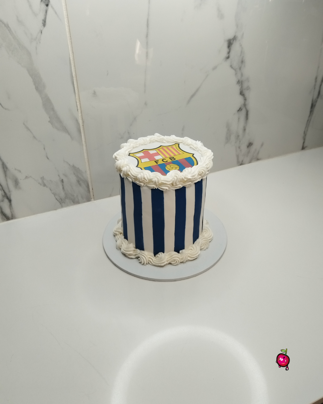 Barcelona and Real Madrid Striped Burn Away Cake