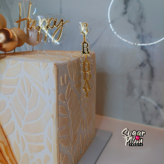 Square Panelled Birthday Cake