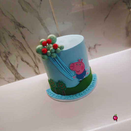 Mr. Pig with Balloons Birthday Cake