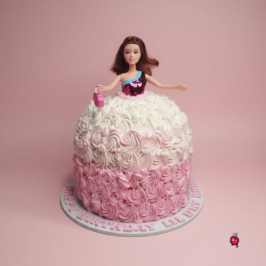 Barbie Pink & White Dress Cake – Girls Birthday Cake Johannesburg
