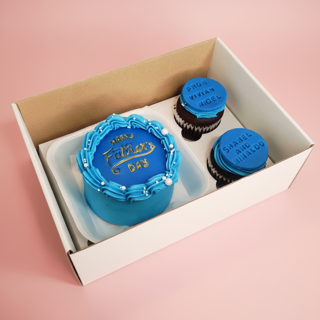 Father's Day in Blue With Names Bento Box Set