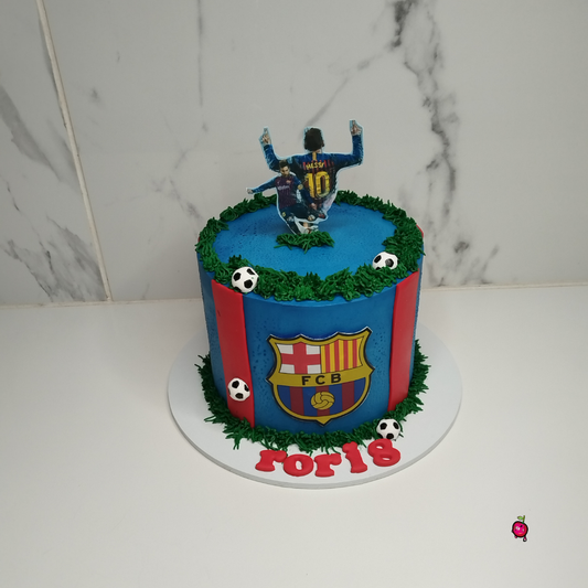FCB & Messi Themed Birthday Cake