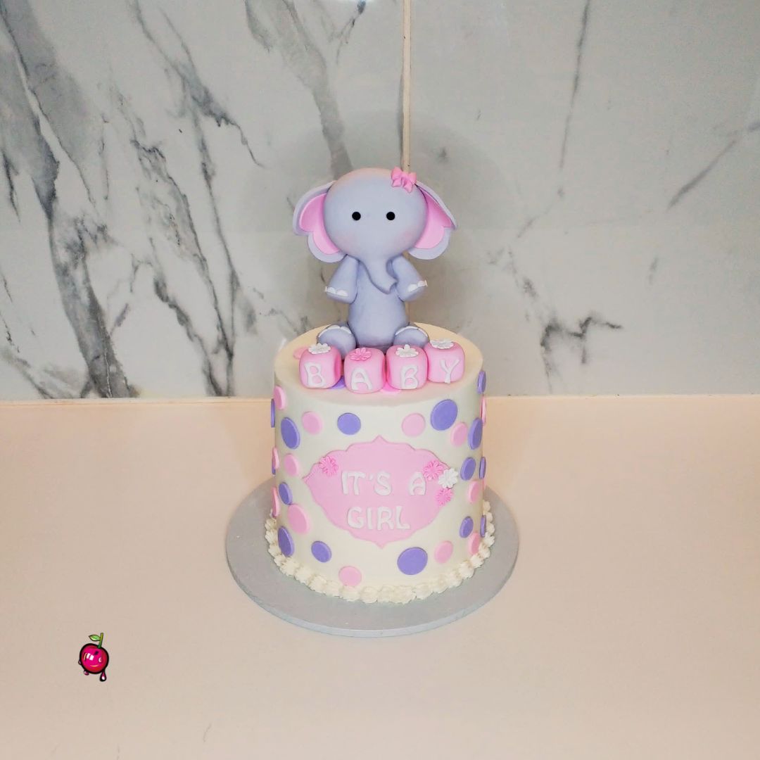 Mini Baby Elephant Shower Cake