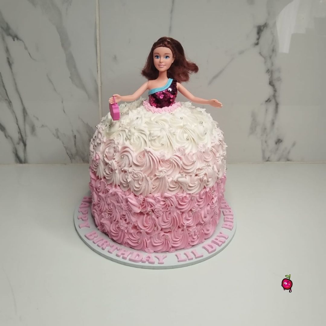 Barbie Pink & White Dress Cake – Girls Birthday Cake Johannesburg