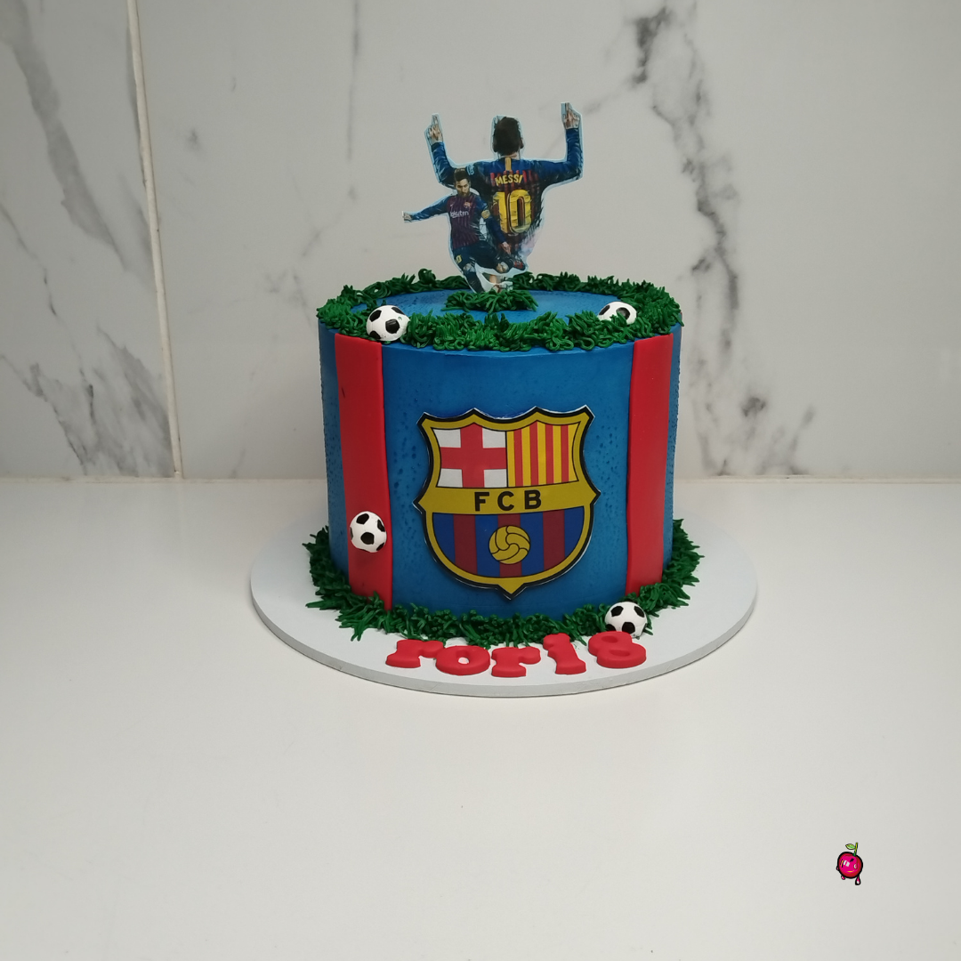 FCB & Messi Themed Birthday Cake