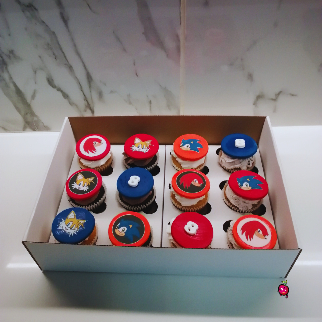 Sonic The Hedgehog Blue & Red Cupcakes