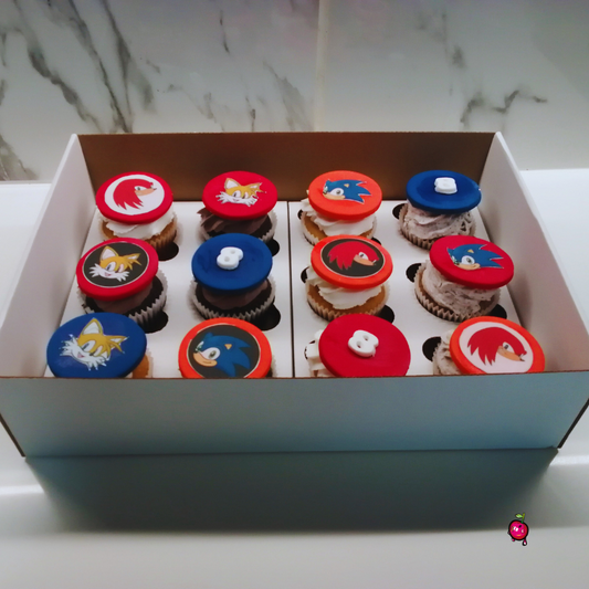 Sonic The Hedgehog Blue & Red Cupcakes