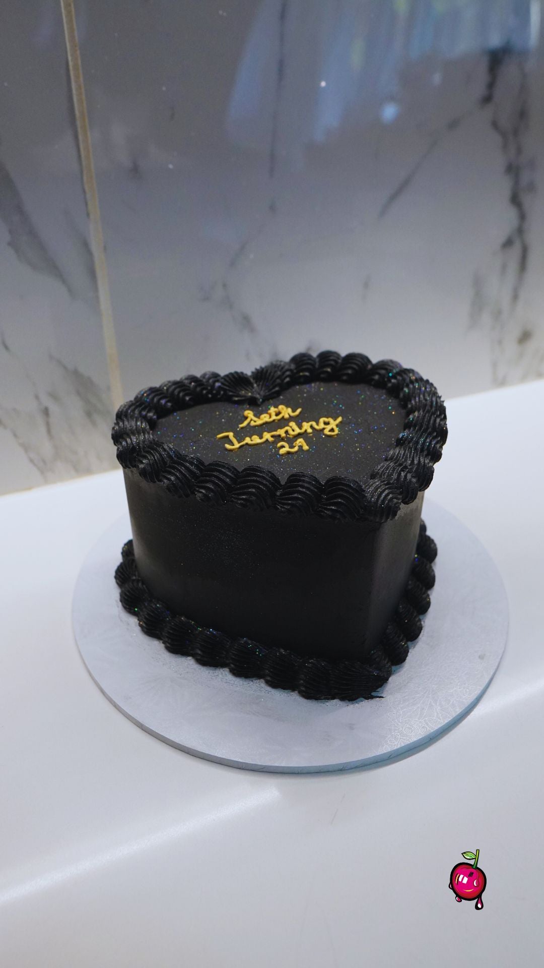 Custom Age Heart Birthday Cake