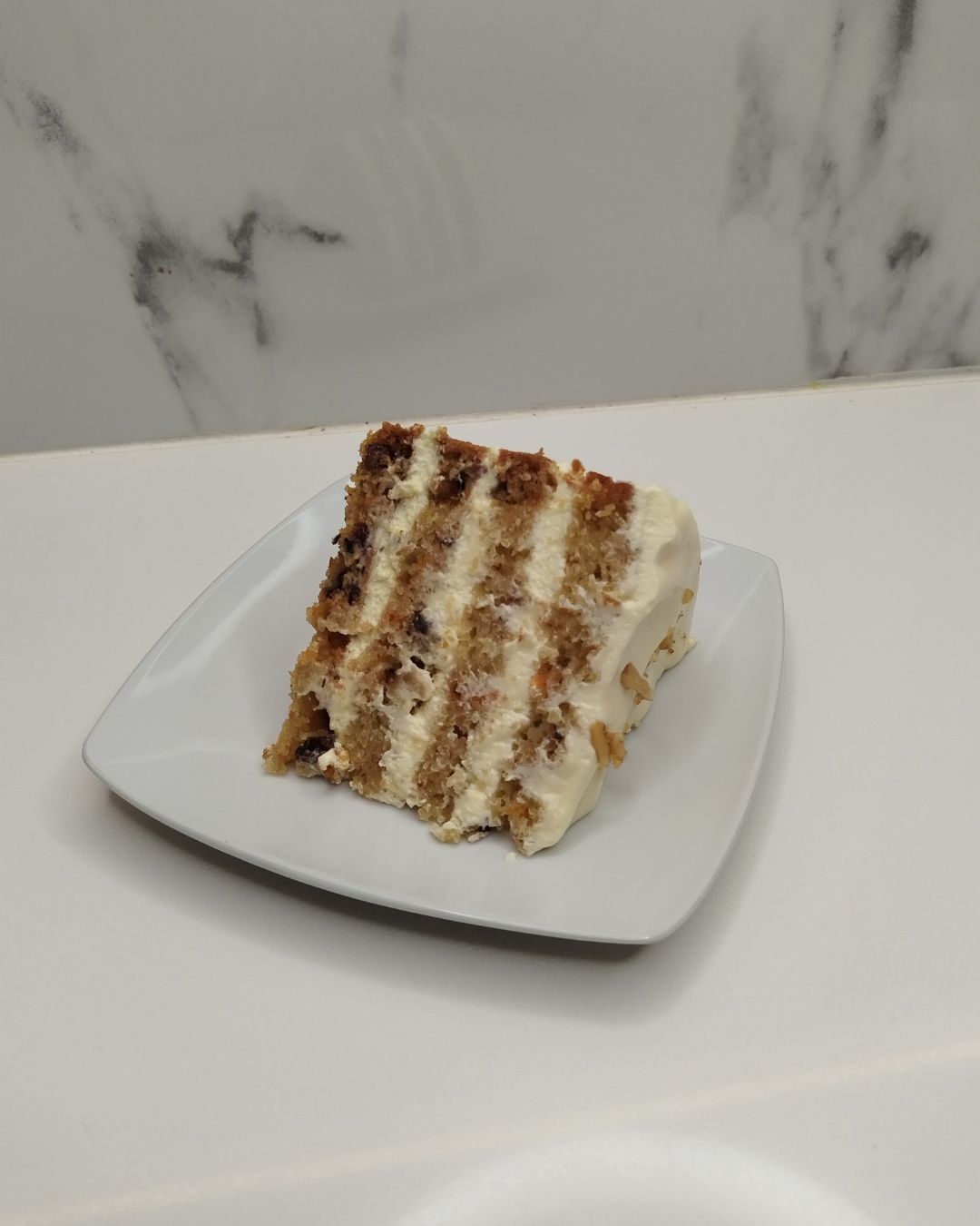 Carrot Cake Slice with Cream Cheese Frosting