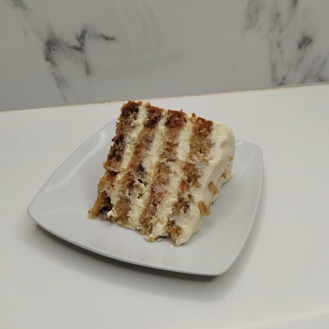 Carrot Cake Slice with Cream Cheese Frosting