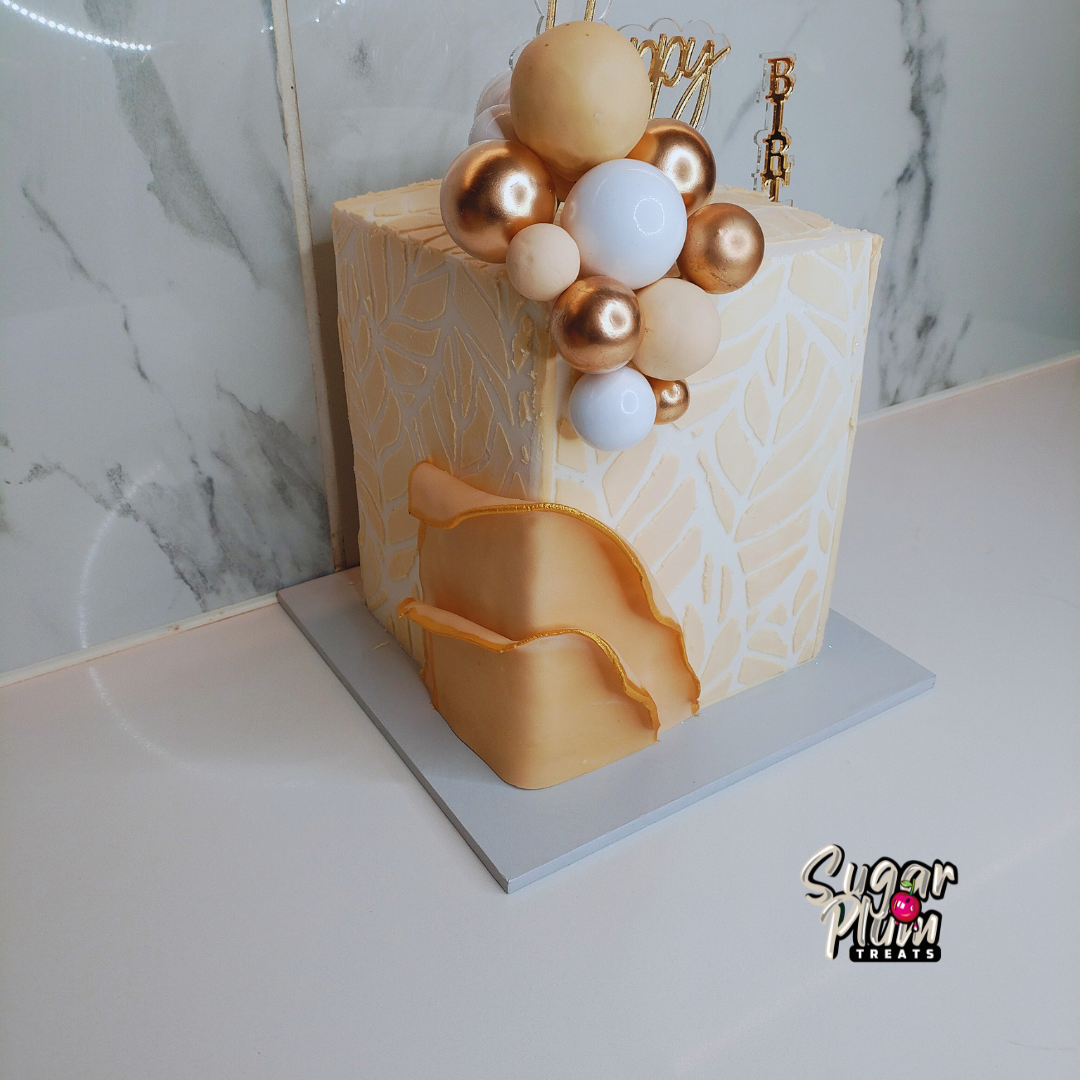 Square Panelled Birthday Cake