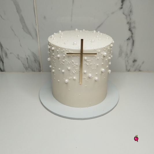 Christening Cake With Pearls