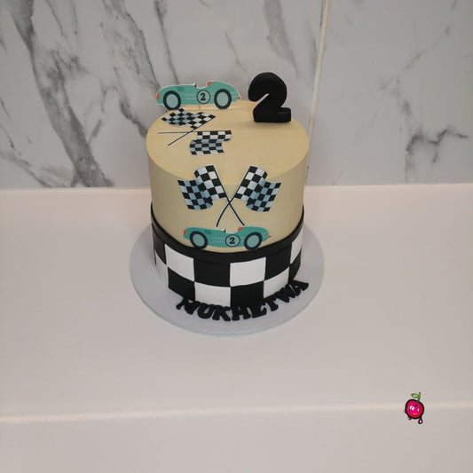 Old School Racing Cars Themed Cake