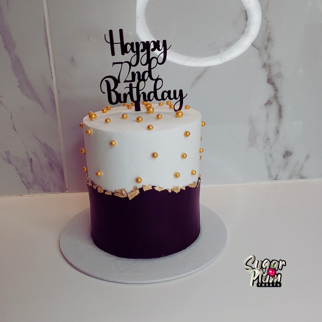 Black, White & Gold Birthday Cake