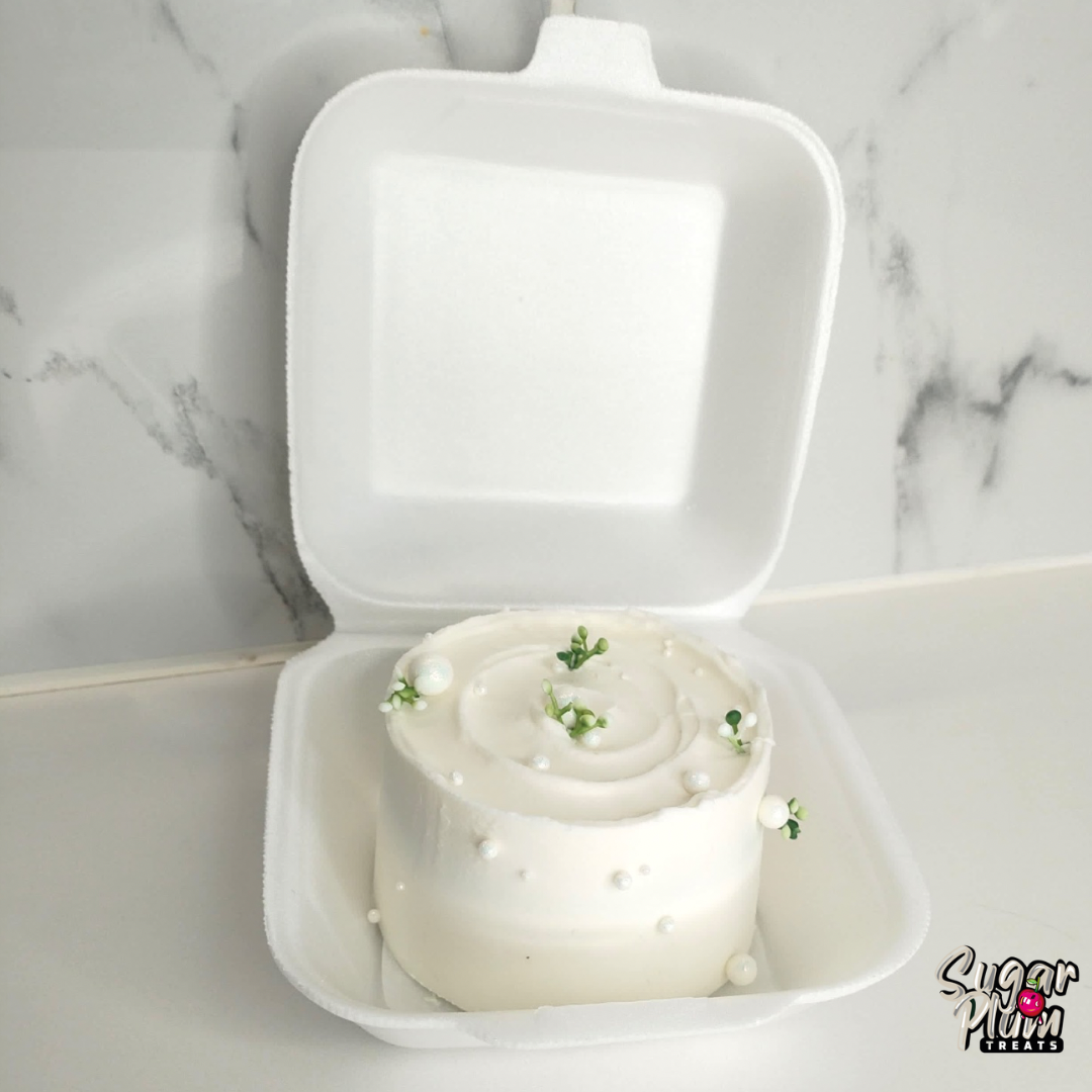 Basic White Pearl Lunchbox Cake