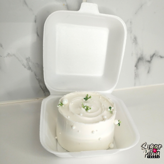 Basic White Pearl Lunchbox Cake