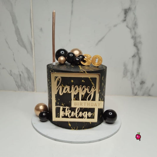 Black & Gold 30th Birthday Mini Cake