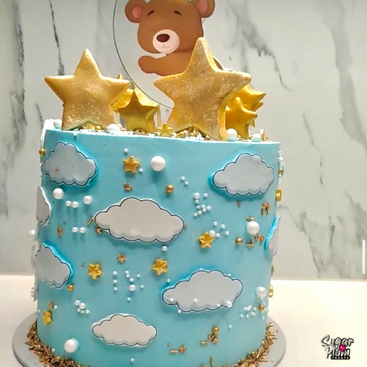 Teddy Bear on The Moon Cake