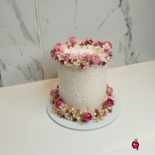 Bridgerton Themed Floral Cake