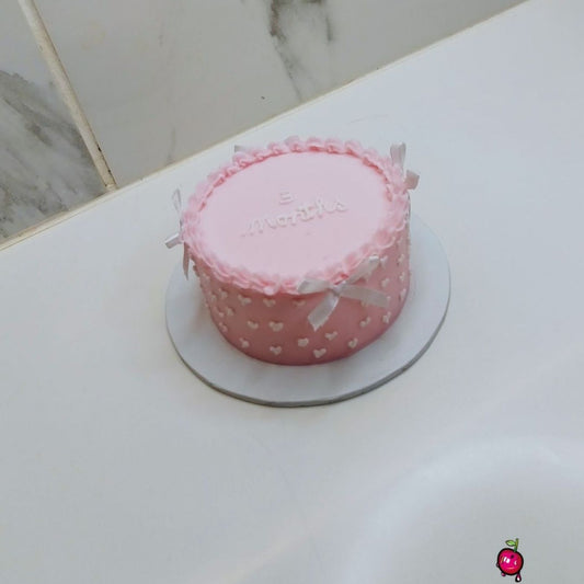 3 Months Bento Cake With White Bows