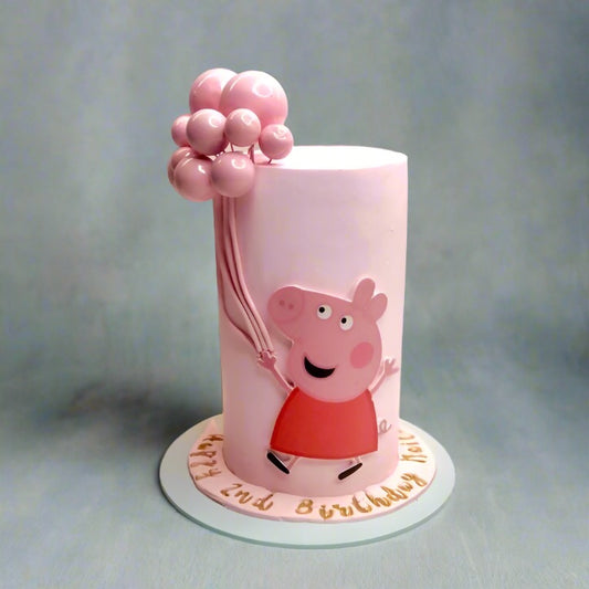 Peppa Pig with Balloons Birthday Cake.