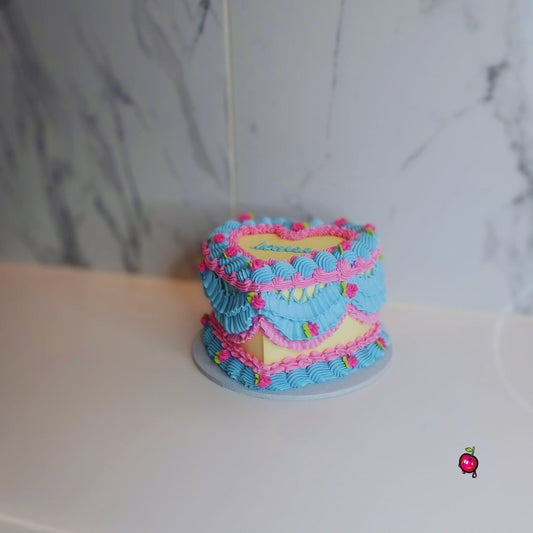 Vintage Multi-Colored Heart Cake