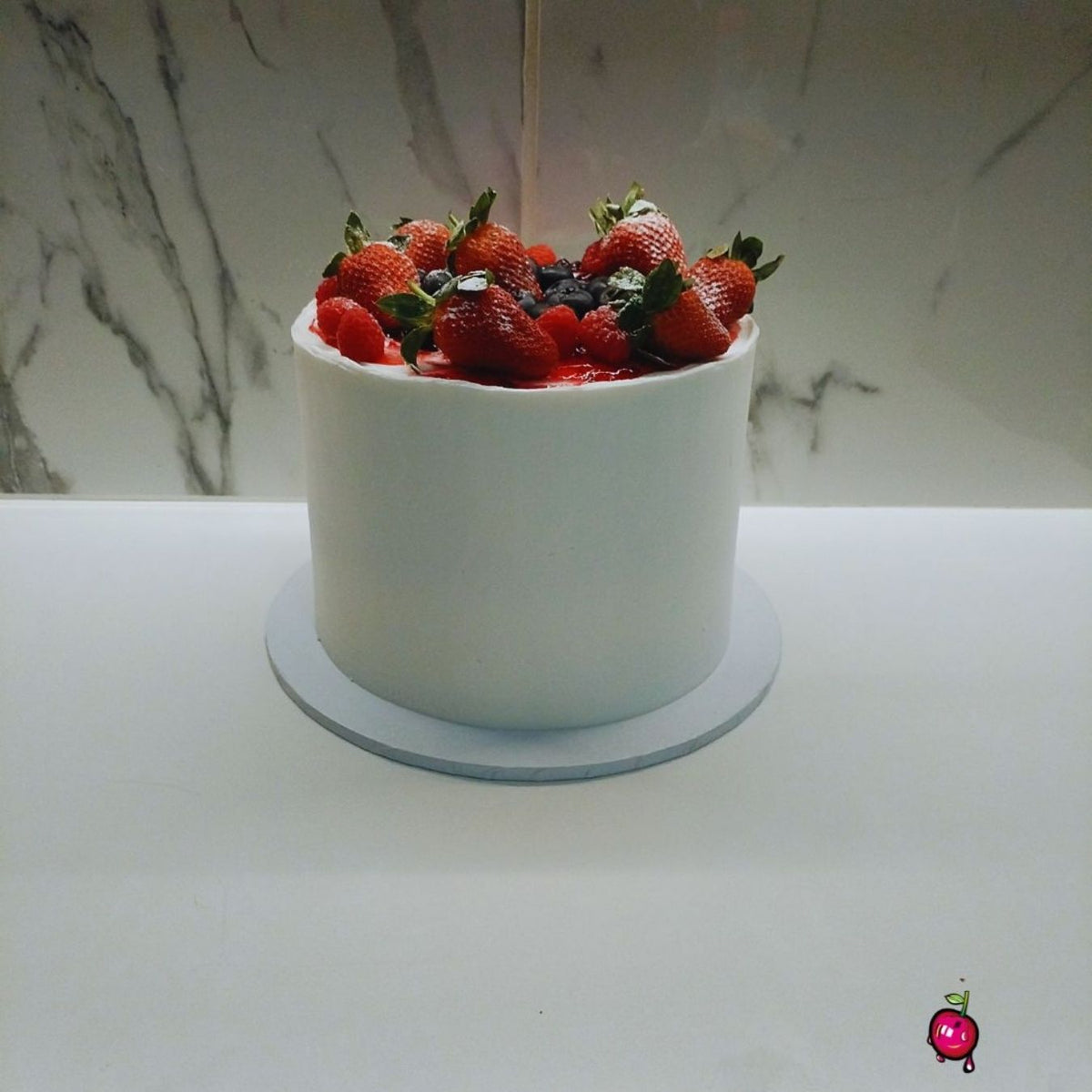 Vanilla & Chocolate Cake with Mixed Berries on Top (Full)