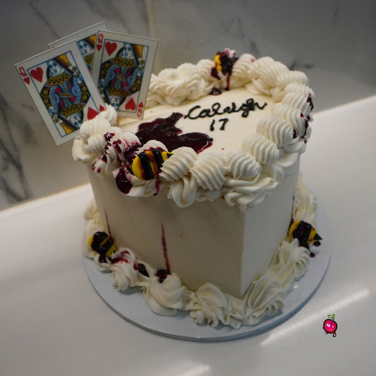 Yellow Jacket Inspired Horror Heart Cake