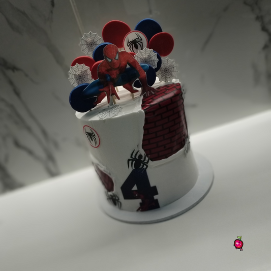 Spiderman Brick Wall Birthday Cake