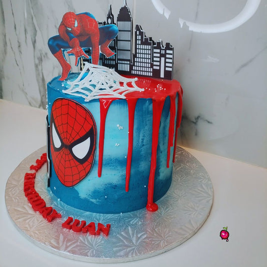 Spiderman Web Themed Birthday Cake