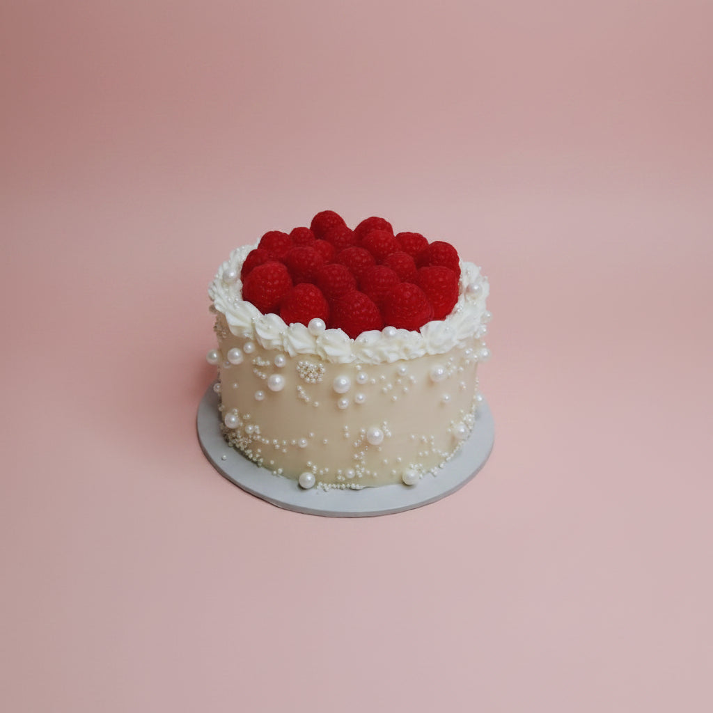 Raspberries & Pearls Bento Cake