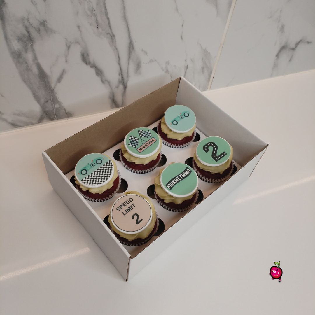 Old School Racing Cars Themed Cupcakes