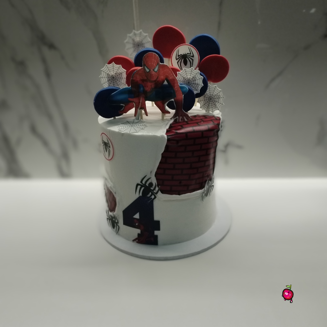 Spiderman Brick Wall Birthday Cake