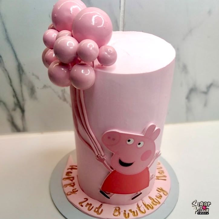 Peppa Pig with Balloons Birthday Cake.